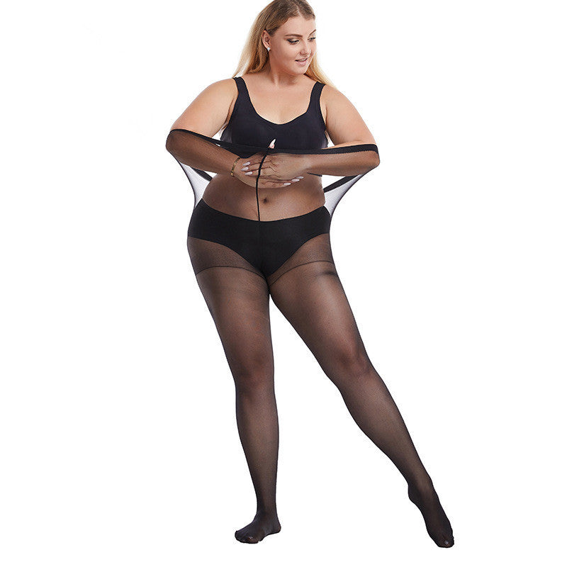 Fashion Fat Buttocks Thick Waist Anti-hook Silk Thin Plus Stockings Women